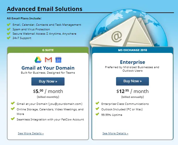 Fatcow Email Hosting Plan