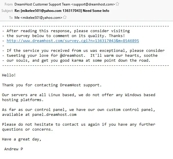 DreamHost Email Support