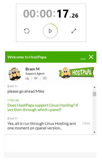 HostPapa LiveChat Support