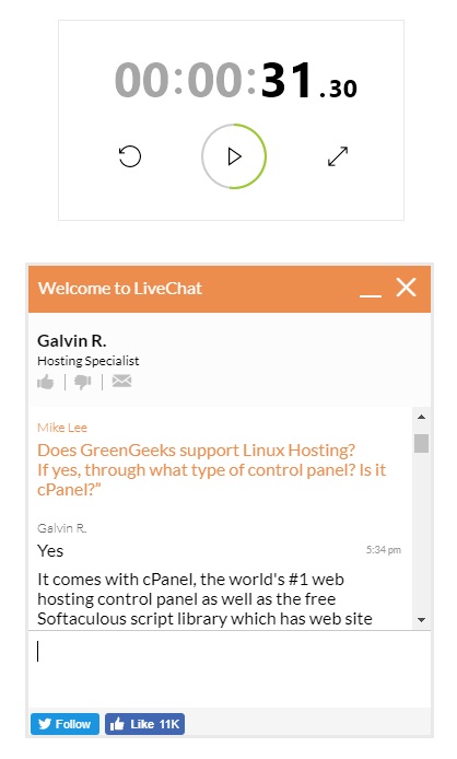 GreenGeeks Live Chat Support