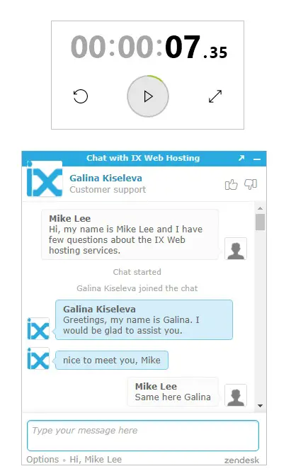 IX Web Hosting Live Chat Support