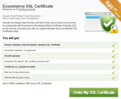 IX Web Hosting SSL