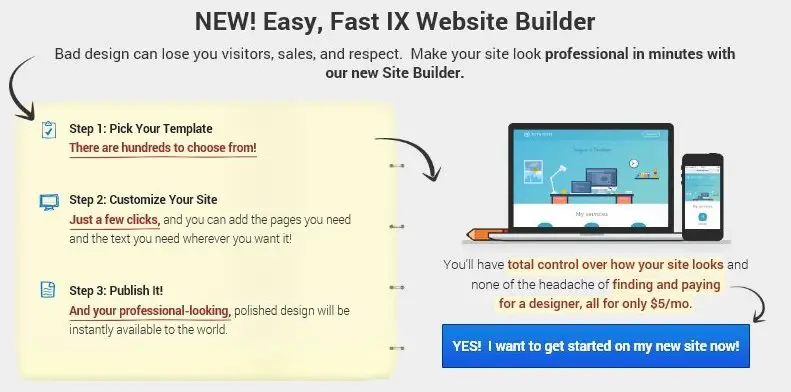 IX Web Hosting Website Builder