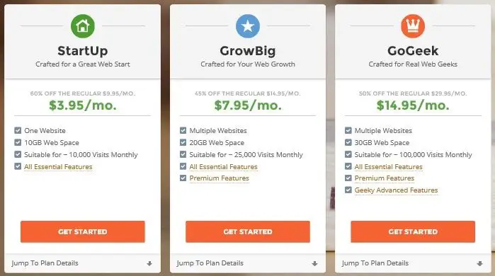 SiteGround Shared Hosting Plan