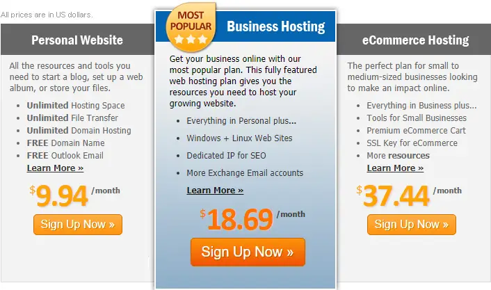 MyHosting Shared Hosting Plan