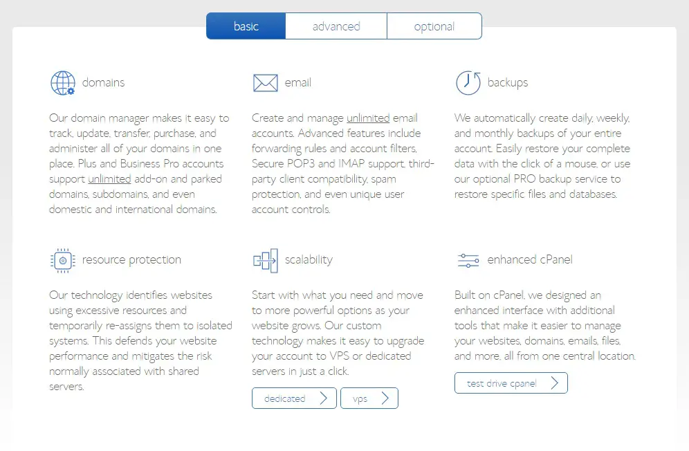 Bluehost Features