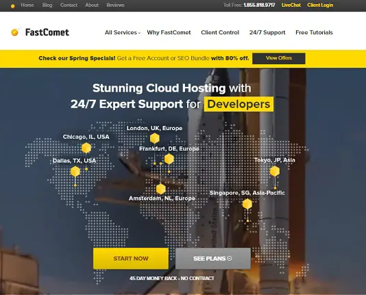 FastComet Homepage