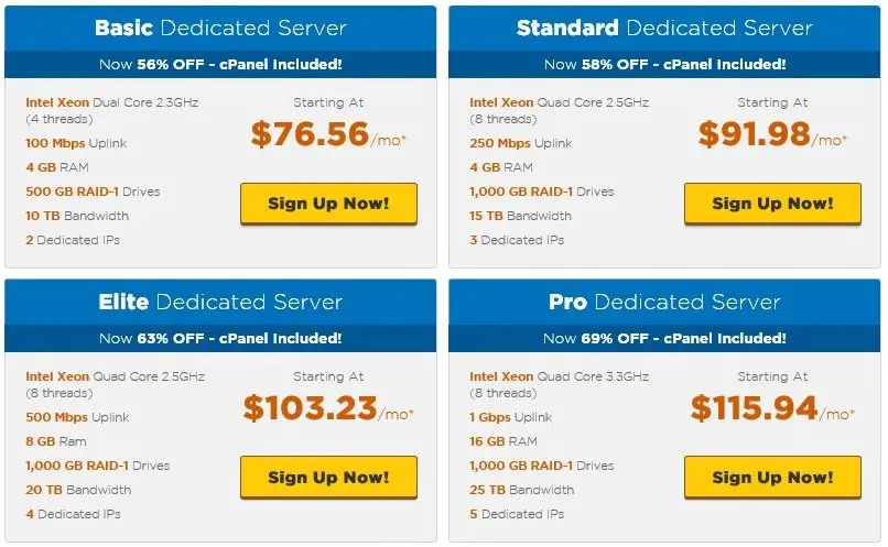 HostGator Dedicated Hosting Plan