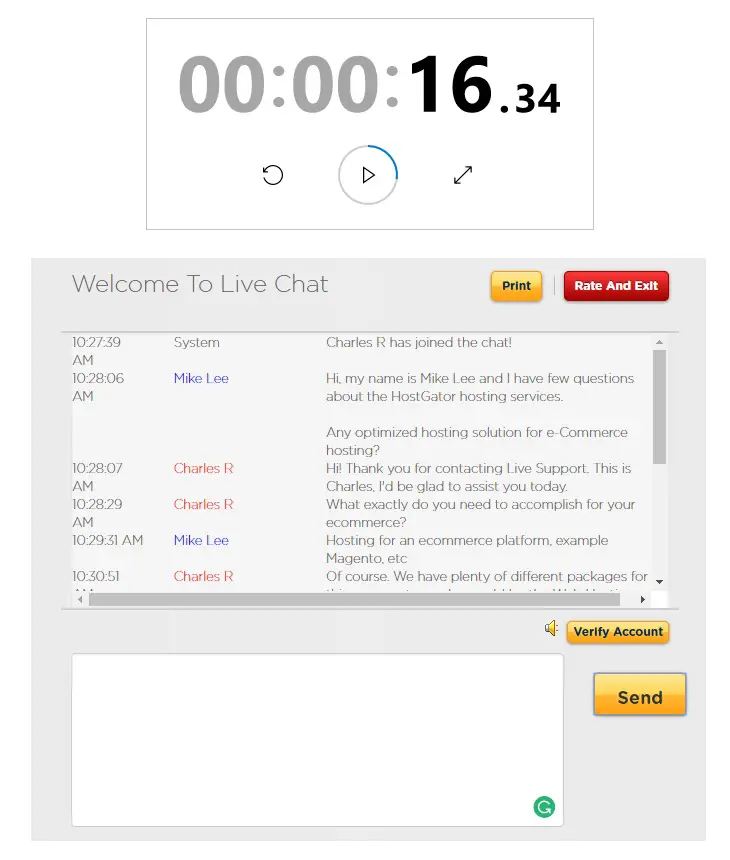 HostGator Live Chat Support