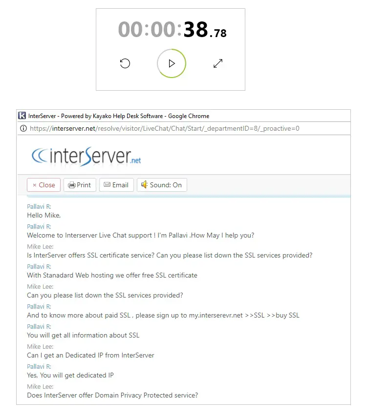 InterServer Live Chat Support
