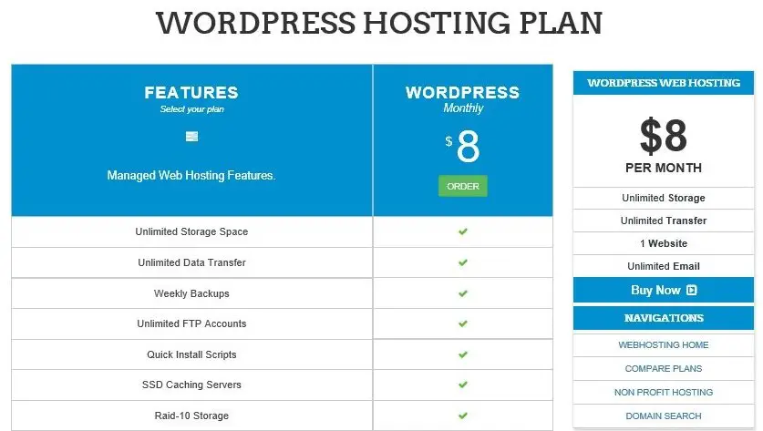 InterServer WordPress Hosting Plan