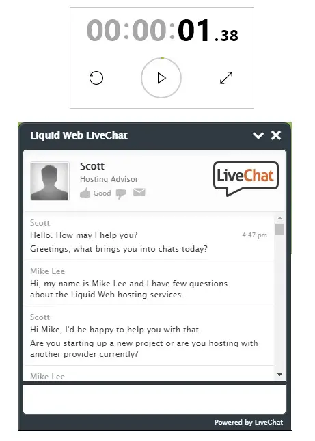 LiquidWeb Live Chat Support