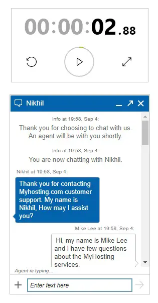 MyHosting Live Chat Support