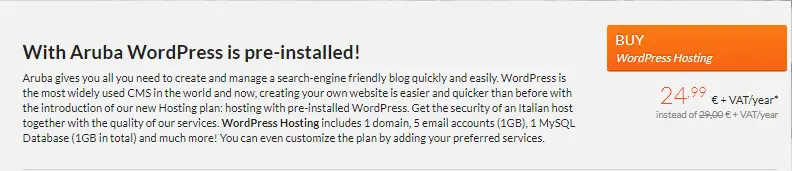 Aruba WordPress Hosting