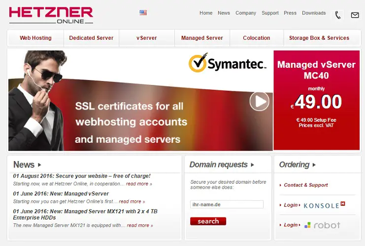 Hetzner Online Homepage