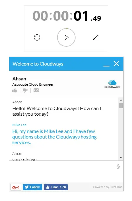 Cloudways Live Chat Support
