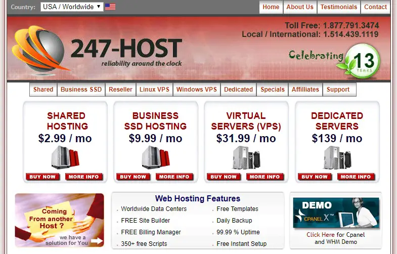 247-Host Homepage