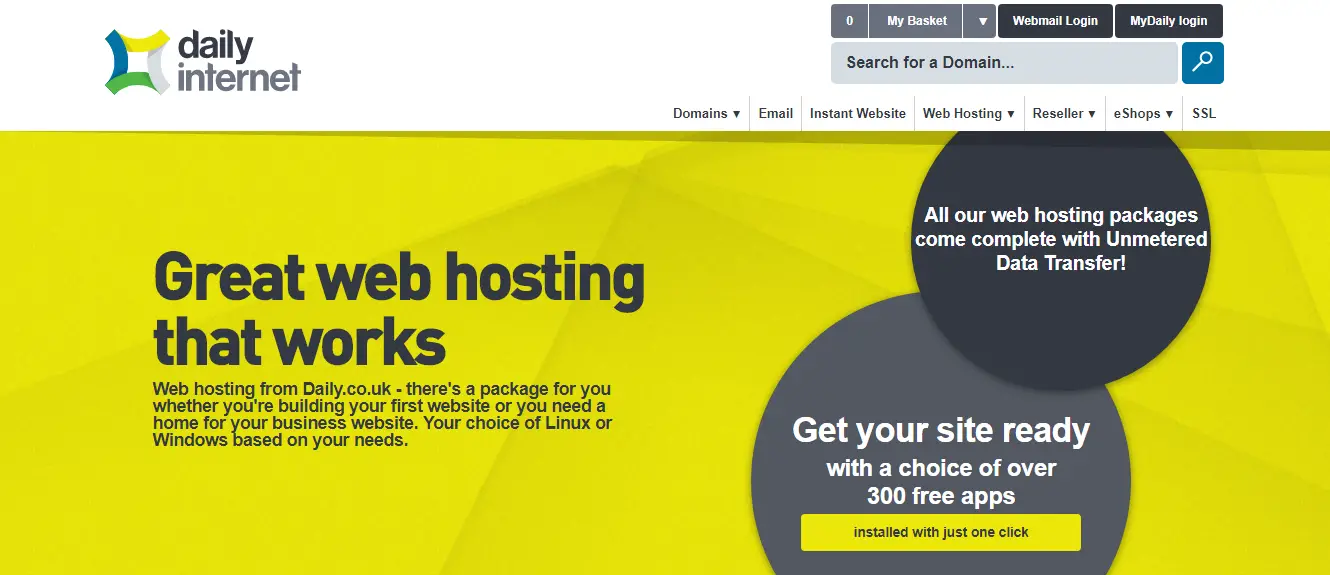 Daily Web hosting homepage
