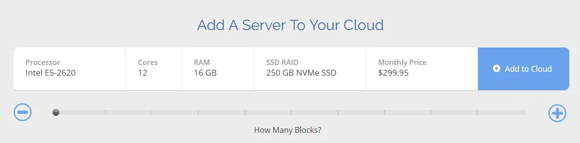 DotBlock cloud hosting plan