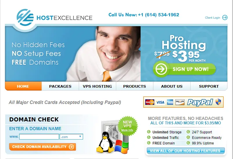 Hostexcellence homepage