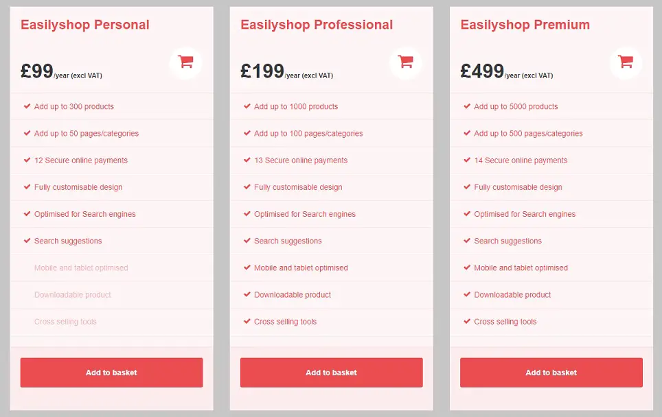 Easily eCommerce Hosting Plan