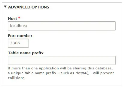 Advanced database option
