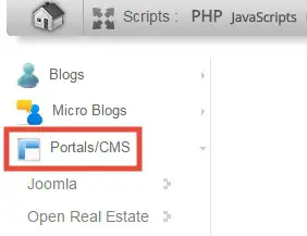 Click on 'Portal/CMS' 