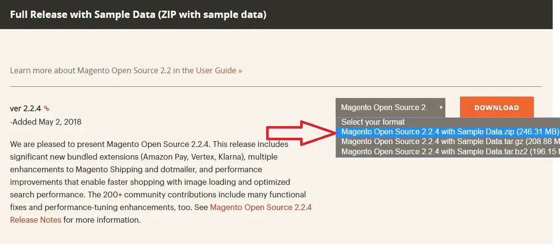 Download Magento Installation File