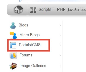 Click on 'Portal/CMS'