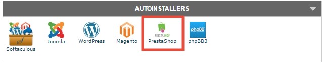 Select the PrestaShop icon