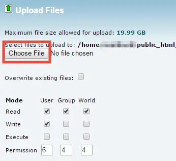 Click on 'Choose File' to continue