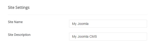 Joomla Site Settings