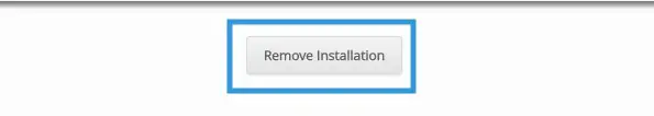 ‘Remove Installation’ button
