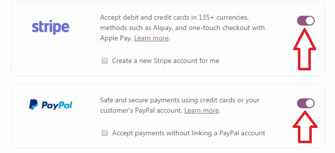 PayPal and Stripe