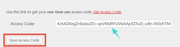 Save Access Code