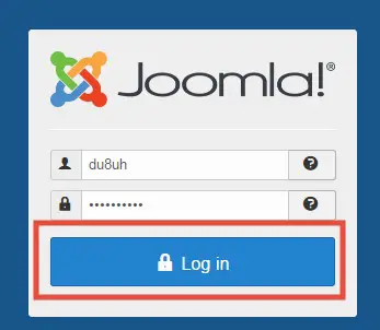 Log in to the Joomla dashboard