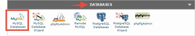 MySQL Database button