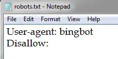 Bingbot allowed