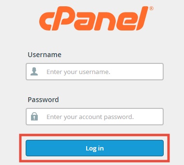 cPanel log in