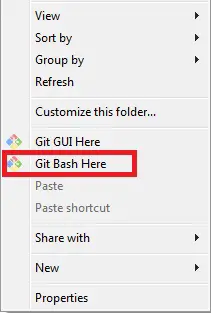 ‘Git Bash Here’ button