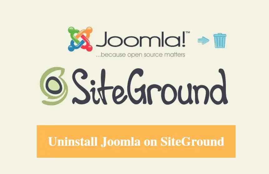 SiteGround Uninstall Joomla