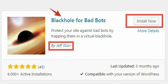 ‘Blackhole for Bad Bots’ plugin