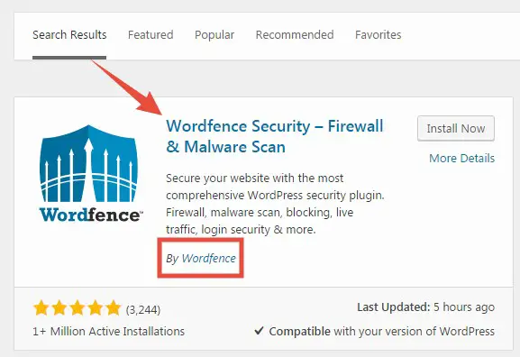 ‘Wordfence Security Firewall’ plugin