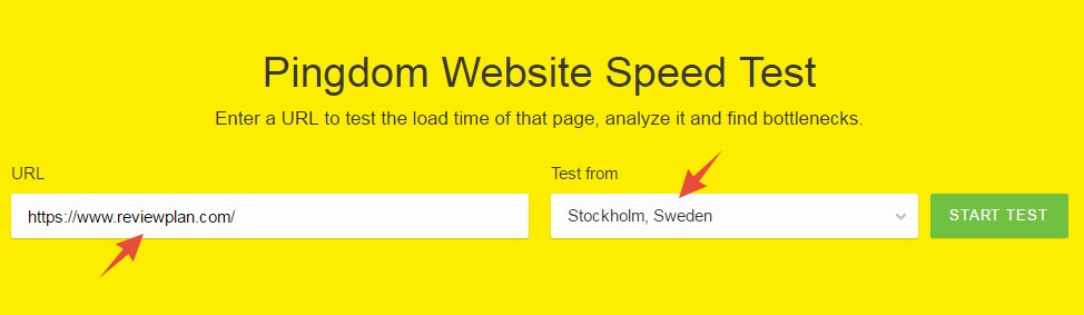 Test using the Swedish server of Pingdom