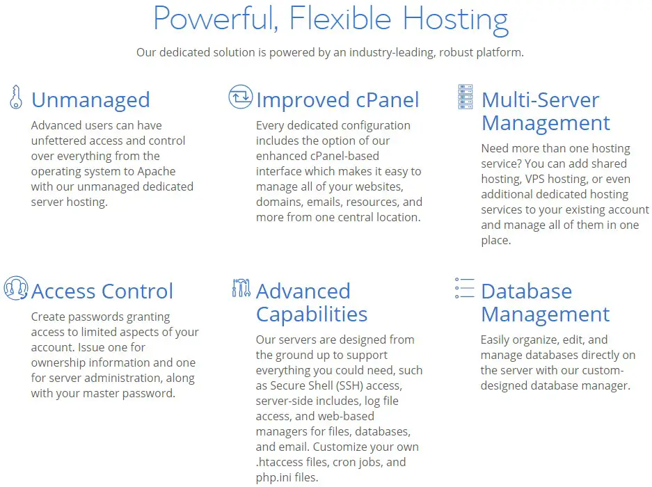 Features of Dedicated Hosting of Bluehost