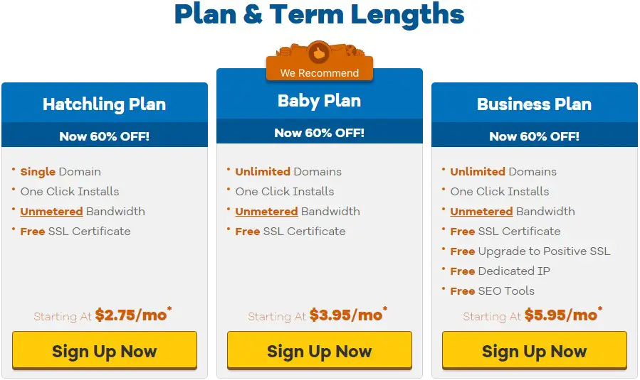 HostGator Shared Hosting Plans