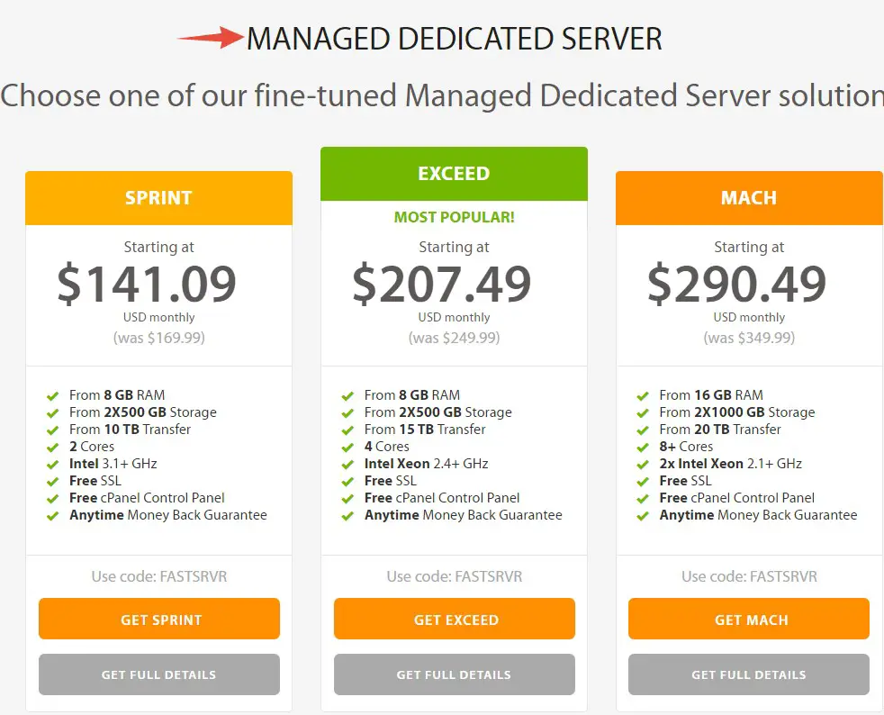 Managed Flex Server plans