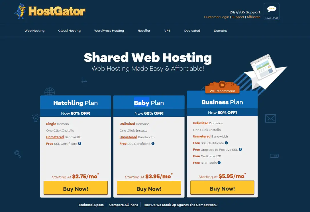 HostGator Shared Hosting Review 2022 (Hatchling, Baby and Business Plan) -  ReviewPlan