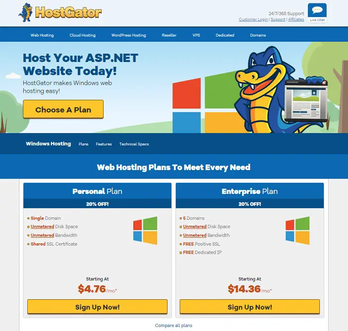 HostGator Windows Hosting Review