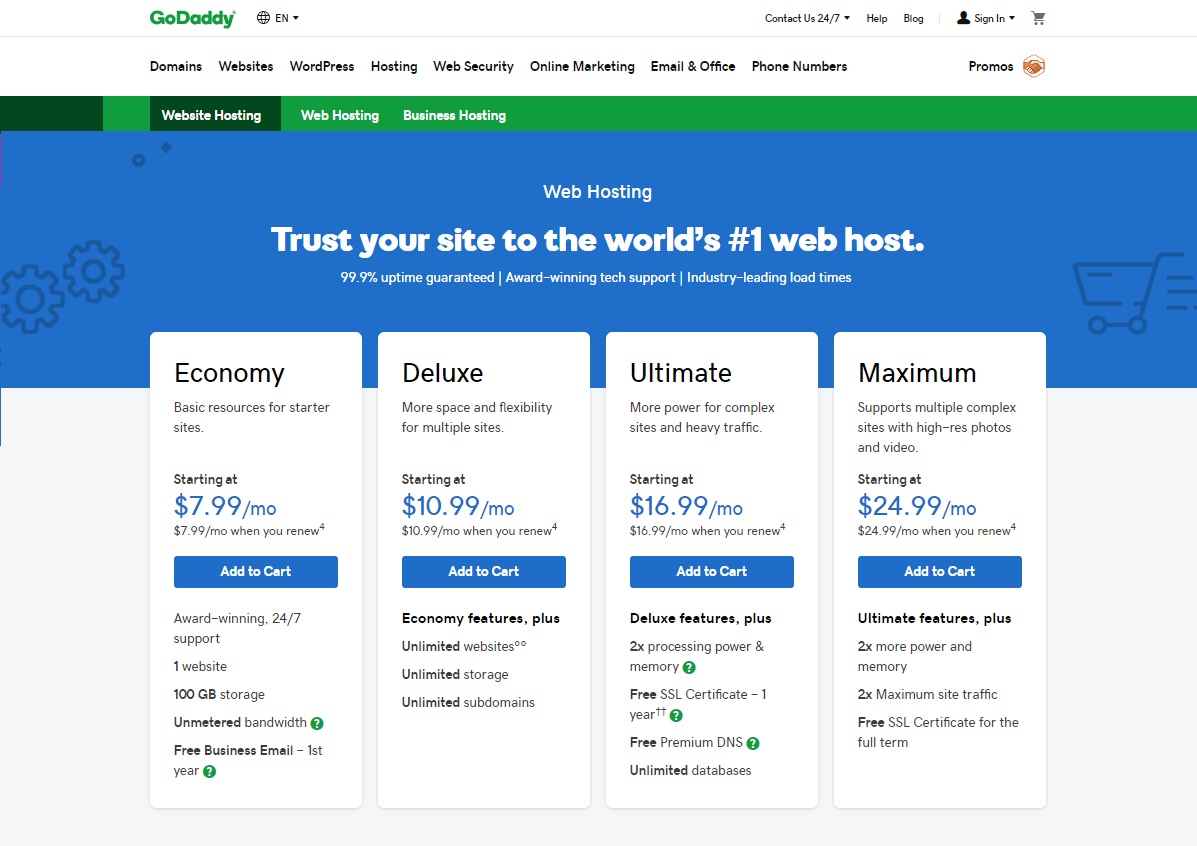 Godaddy Shared Hosting Review 2020 Economy Deluxe Ultimate And Images, Photos, Reviews